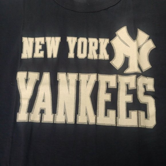 Vintage 80s New York Yankees Single Stitch Mens M T Shirt Blue MLB Baseball NEW - Picture 2 of 7